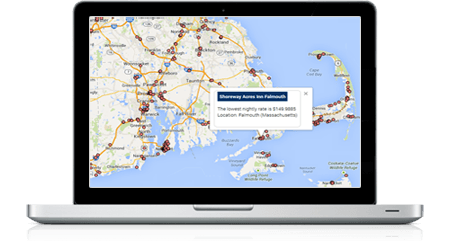 Interactive map with hover and click popups