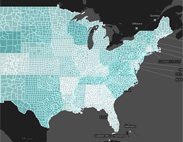 Polygon Intervals - Census Counties